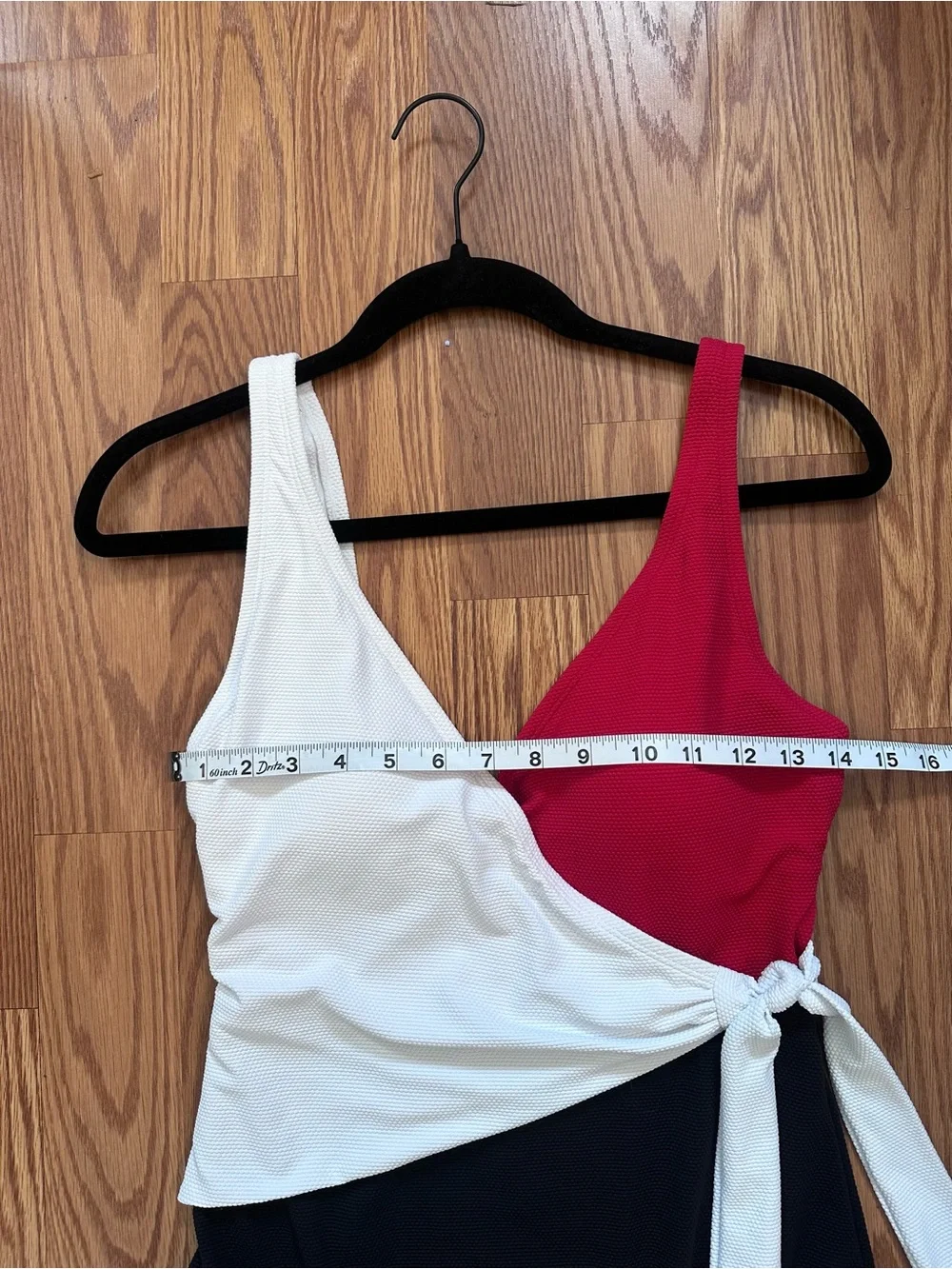 Tommy Bahama Red White and Black Wrap-Front One-Piece Swimsuit - Picture 9 of 9